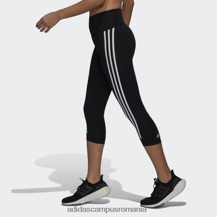 adidas campus romania colanti optime trainicons 3 dungi 3/4 negri femei negru J266N210627