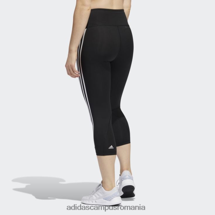 adidas campus romania colanti optime trainicons 3 dungi 3/4 negri femei negru J266N210627