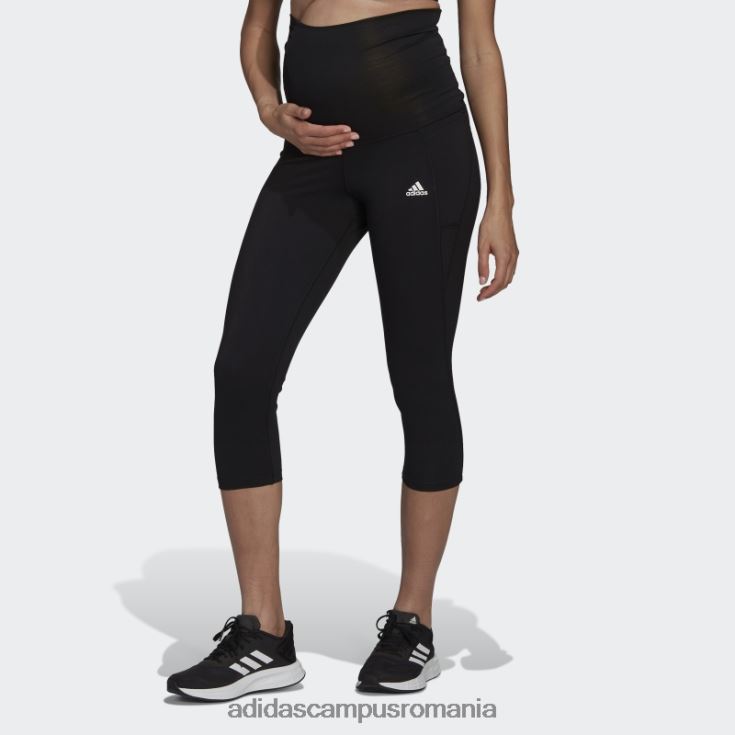 adidas campus romania conceput pentru a muta 3/4 colanti sport (maternitate) negri femei alb negru J266N210574