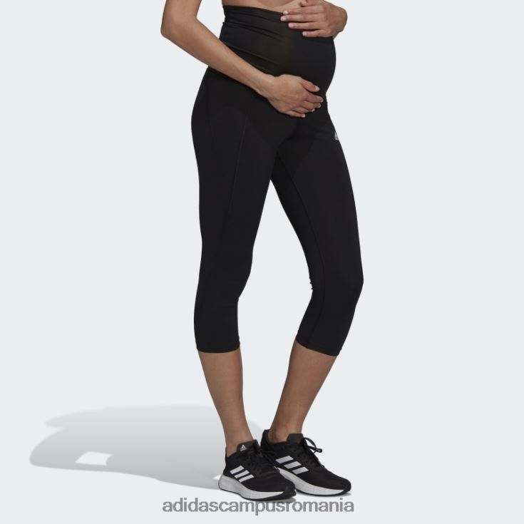 adidas campus romania conceput pentru a muta 3/4 colanti sport (maternitate) negri femei alb negru J266N210574