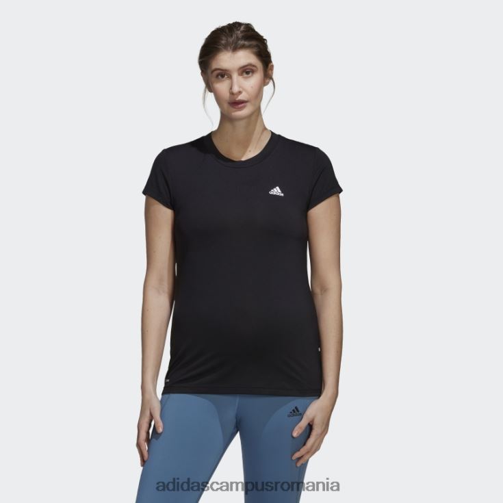 adidas campus romania conceput pentru a muta colorblock sport tricou (maternitate) moda albă femei alb negru J266N210405