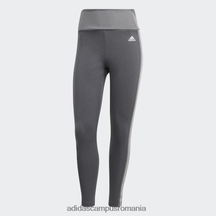 adidas campus romania concepute pentru a muta colanți sport 7/8 cu talie înaltă, cu 3 dungi, gri închis, negru femei gri închis alb/cai J266N28846