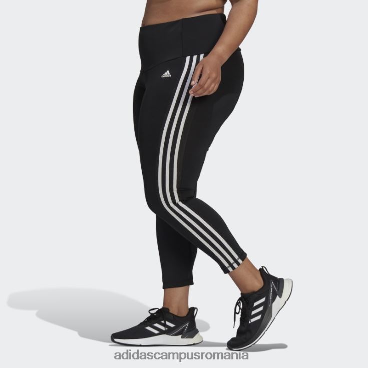 adidas campus romania concepute pentru a muta colanți sport înalți cu 3 dungi 7/8 (mărime plus) negri femei alb negru J266N22833