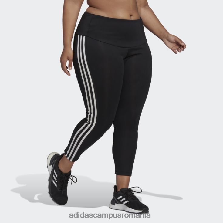 adidas campus romania concepute pentru a muta colanți sport înalți cu 3 dungi 7/8 (mărime plus) negri femei alb negru J266N22833