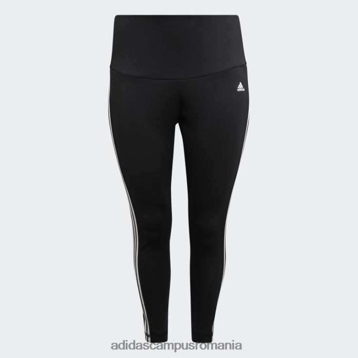adidas campus romania concepute pentru a muta colanți sport înalți cu 3 dungi 7/8 (mărime plus) negri femei alb negru J266N22833
