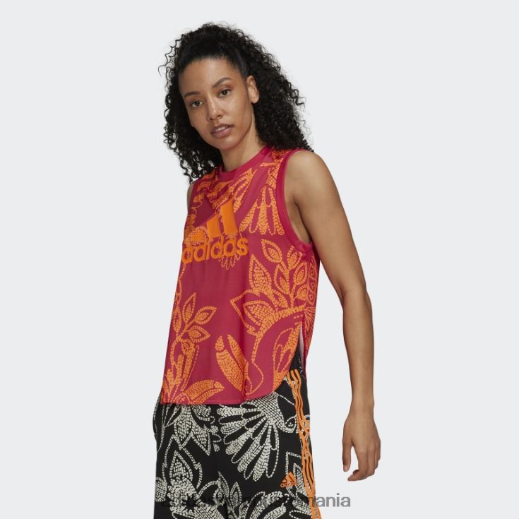 adidas campus romania farm rio tank top berry adidas femei fructe de pădure/aplicație portocalie J266N210782