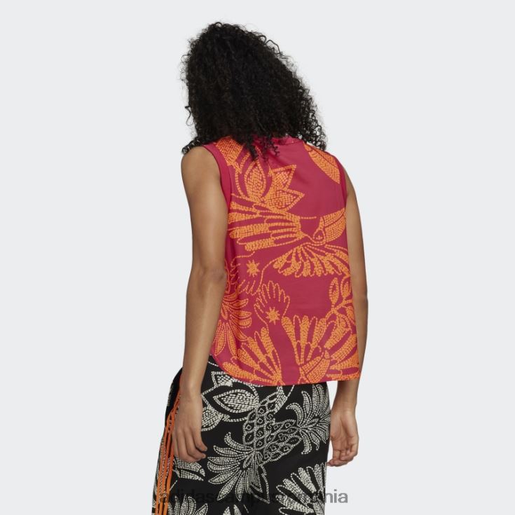 adidas campus romania farm rio tank top berry adidas femei fructe de pădure/aplicație portocalie J266N210782