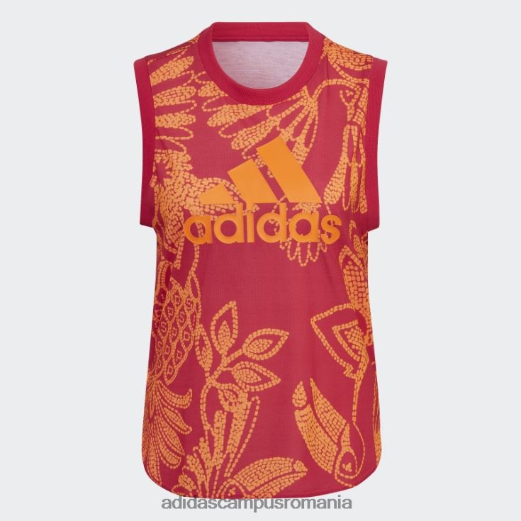 adidas campus romania farm rio tank top berry adidas femei fructe de pădure/aplicație portocalie J266N210782
