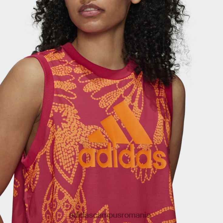 adidas campus romania farm rio tank top berry adidas femei fructe de pădure/aplicație portocalie J266N210782