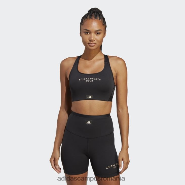 adidas campus romania fashion sports club sutien mediu suport negru adidas femei negru J266N29642