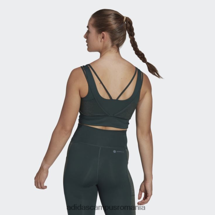 adidas campus romania green powerimpact training sutien strălucitor cu suport mediu femei verde J266N210702