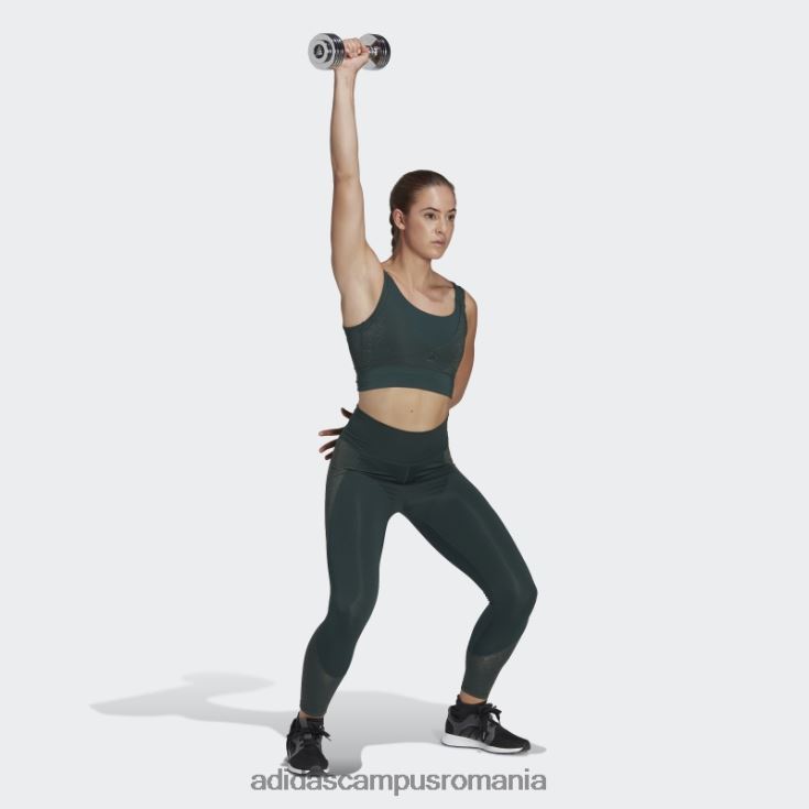 adidas campus romania green powerimpact training sutien strălucitor cu suport mediu femei verde J266N210702