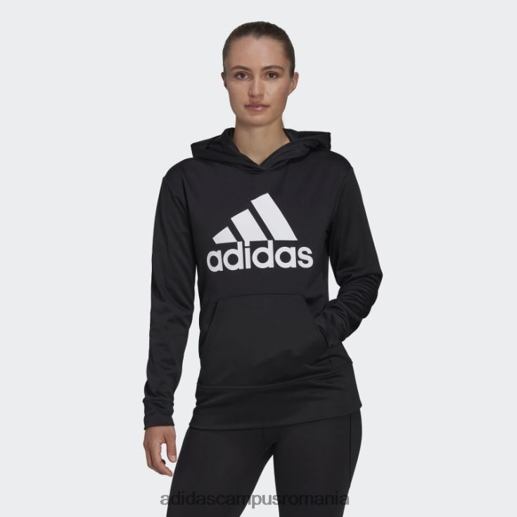 adidas campus romania hanorac aeroready cu logo mare negru femei alb negru J266N29031