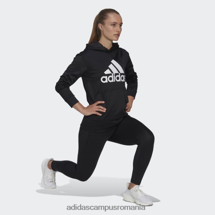 adidas campus romania hanorac aeroready cu logo mare negru femei alb negru J266N29031