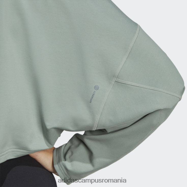 adidas campus romania hanorac crop yoga studio verde argintiu femei verde argintiu J266N216970