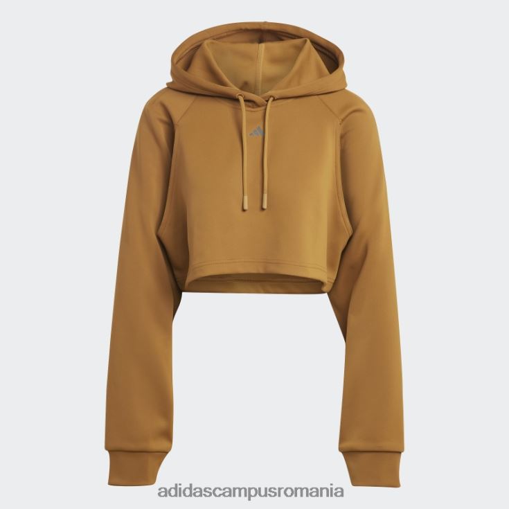 adidas campus romania hiit aeroready crop training hanorac bronz adidas femei bronz J266N216974