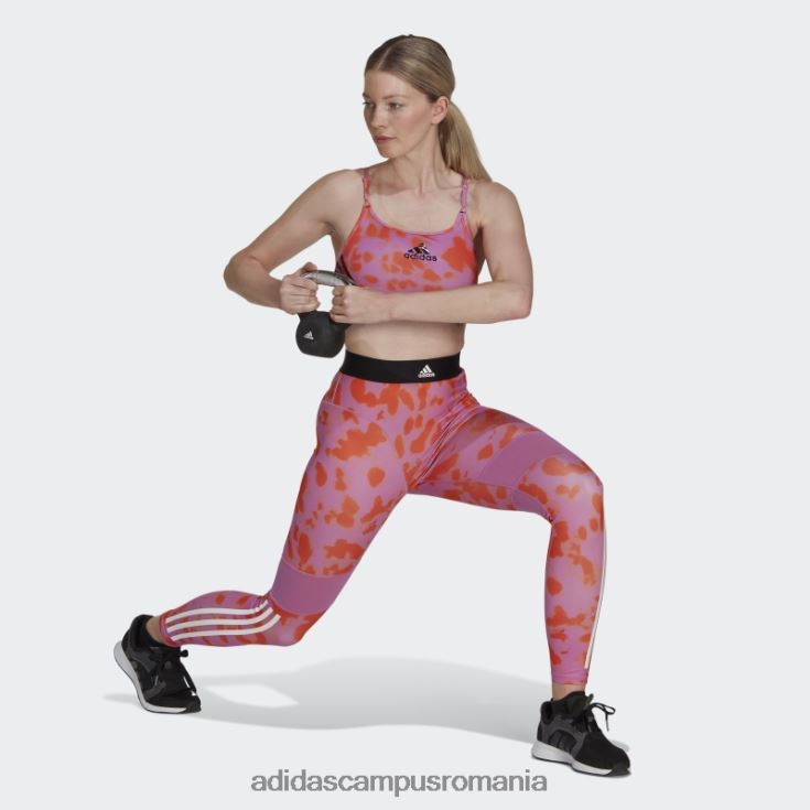 adidas campus romania jambiere 7/8 cu imprimeu hyperglam portocaliu fashion femei liliac/portocaliu J266N210399