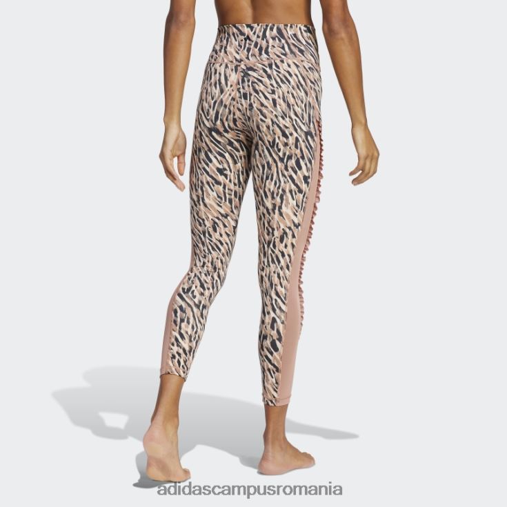 adidas campus romania jambiere 7/8 cu tentă ecru yoga studio clash imprimeu femei nuanță ecru/taupe/argilă J266N29431