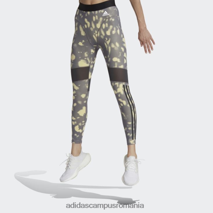 adidas campus romania jambiere adidas 7/8 cu imprimeu hyperglam galben femei galben/urmă gri J266N210809