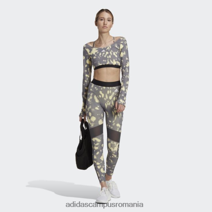 adidas campus romania jambiere adidas 7/8 cu imprimeu hyperglam galben femei galben/urmă gri J266N210809