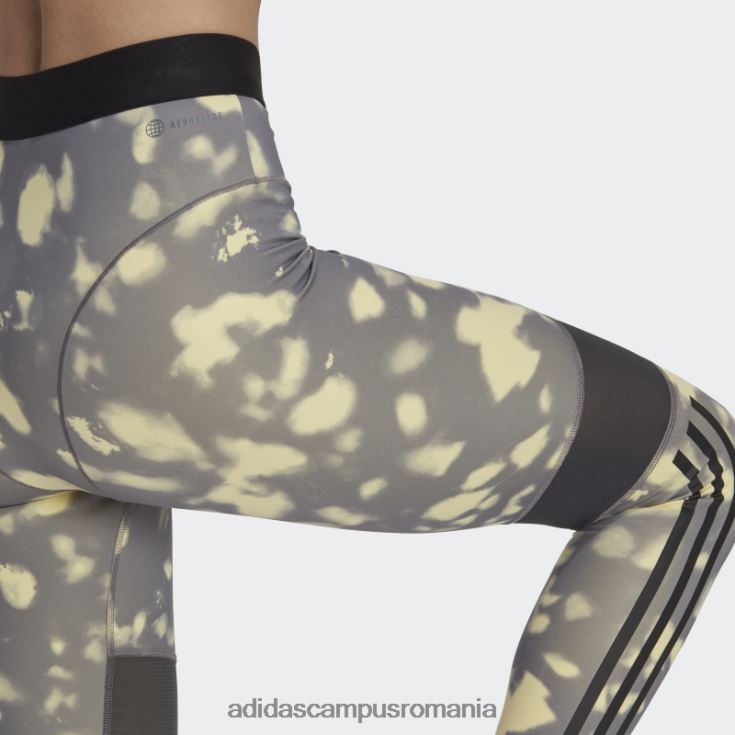 adidas campus romania jambiere adidas 7/8 cu imprimeu hyperglam galben femei galben/urmă gri J266N210809