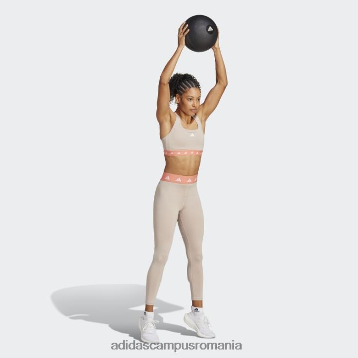 adidas campus romania jambiere taupe techfit 7/8 femei taupe/coral J266N29521