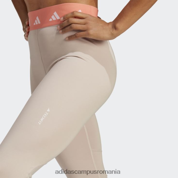 adidas campus romania jambiere taupe techfit 7/8 femei taupe/coral J266N29521