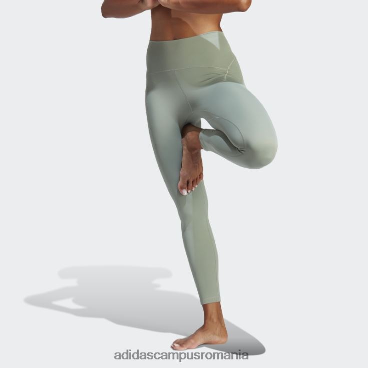 adidas campus romania jambiere yoga studio luxe 7/8 verde argintiu femei verde argintiu J266N22233