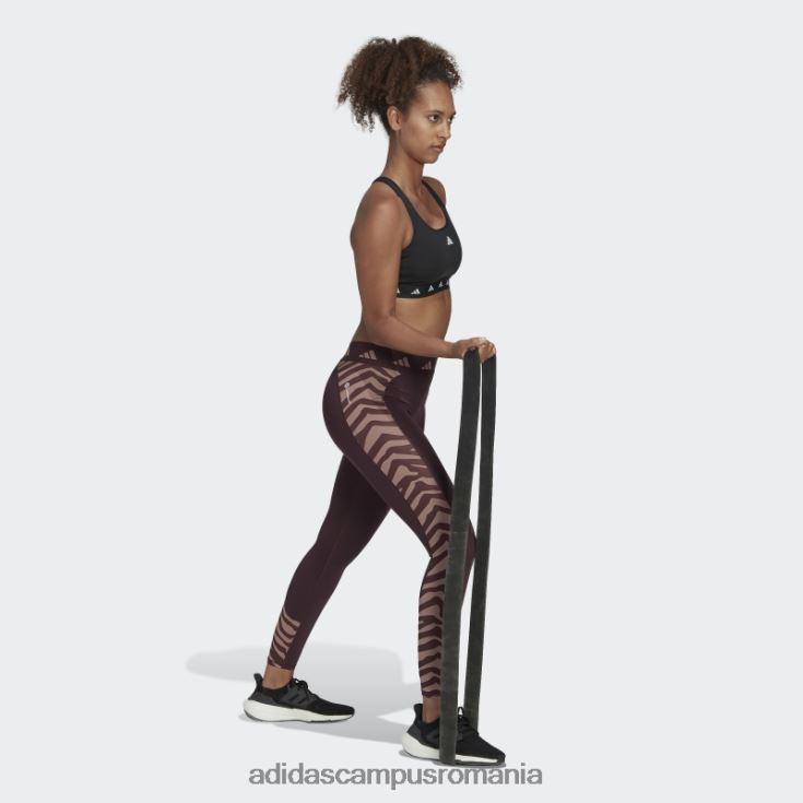 adidas campus romania jambiere zebră 7/8 cu talie înaltă techfit hyperglam maro femei maro J266N22782