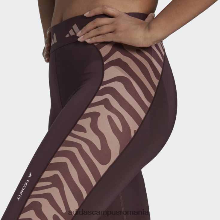 adidas campus romania jambiere zebră 7/8 cu talie înaltă techfit hyperglam maro femei maro J266N22782