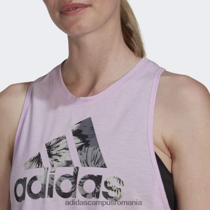 adidas campus romania lila aeroready făcut pentru antrenament maiou adidas floral femei liliac J266N23219