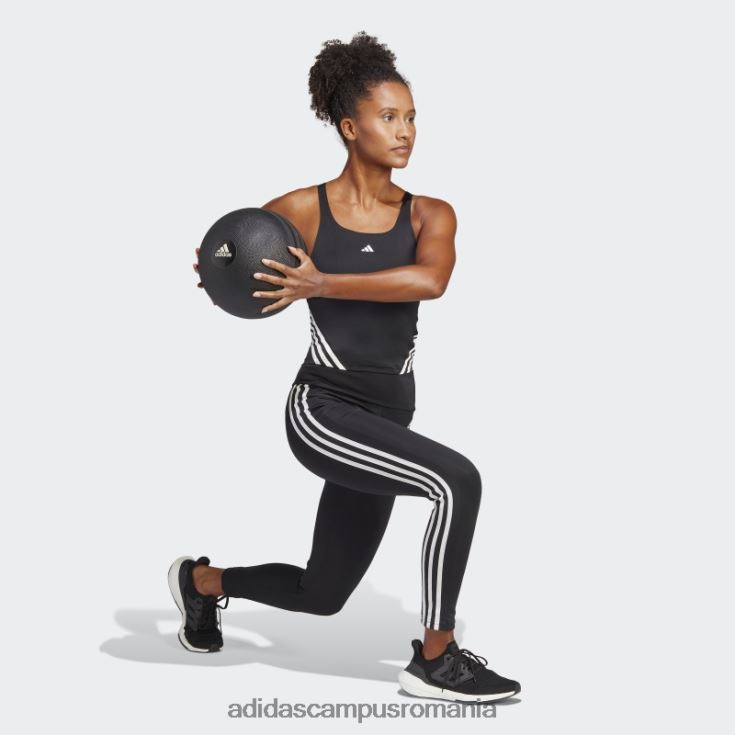 adidas campus romania maiou adidas cu 3 dungi cu iconițe de tren negru femei alb negru J266N29585