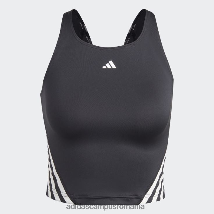 adidas campus romania maiou adidas cu 3 dungi cu iconițe de tren negru femei alb negru J266N29585