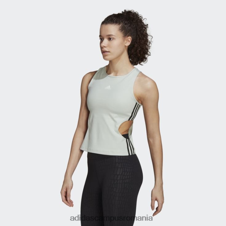 adidas campus romania maiou hyperglam cu decupaj de culoare verde femei verde/negru J266N210496