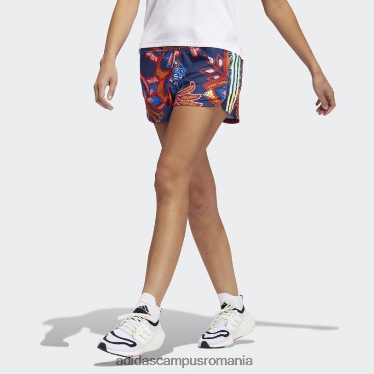 adidas campus romania mystery blue farm rio pacer pantaloni scurți din tricot cu 3 dungi adidas femei albastru misterios/galben de mare rezoluție J266N210401