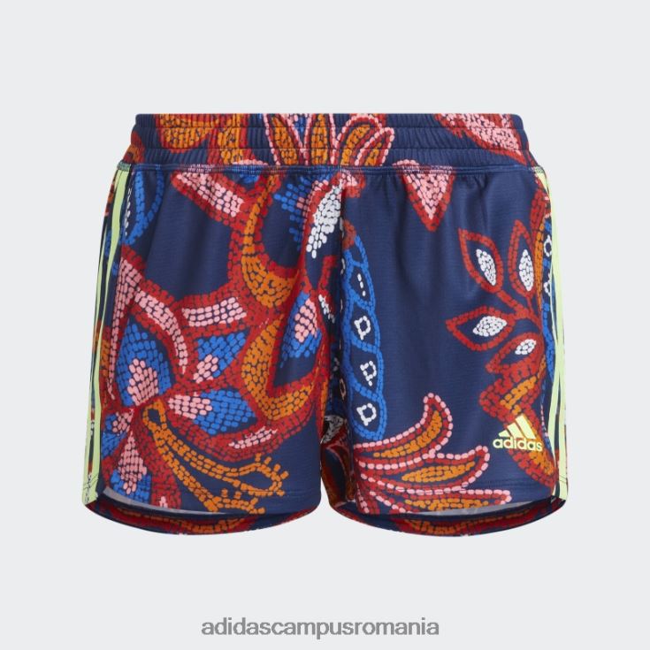 adidas campus romania mystery blue farm rio pacer pantaloni scurți din tricot cu 3 dungi adidas femei albastru misterios/galben de mare rezoluție J266N210401