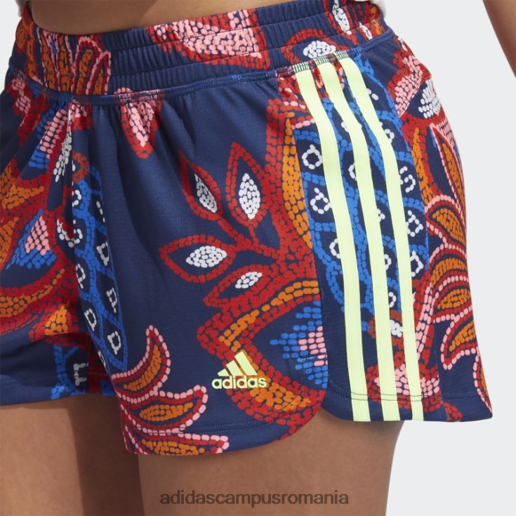 adidas campus romania mystery blue farm rio pacer pantaloni scurți din tricot cu 3 dungi adidas femei albastru misterios/galben de mare rezoluție J266N210401