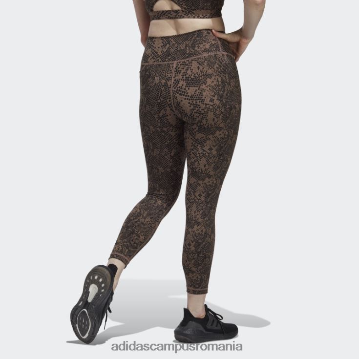 adidas campus romania optime stash buzunar antrenament animal print 7/8 jambiere pământ femei pământ/negru J266N217455