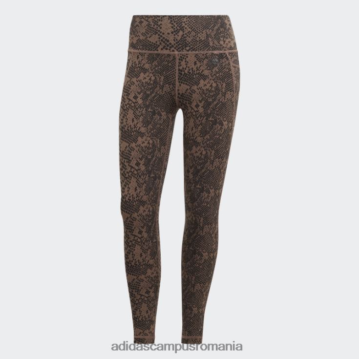 adidas campus romania optime stash buzunar antrenament animal print 7/8 jambiere pământ femei pământ/negru J266N217455