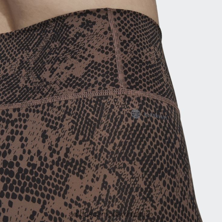adidas campus romania optime stash buzunar antrenament animal print 7/8 jambiere pământ femei pământ/negru J266N217455