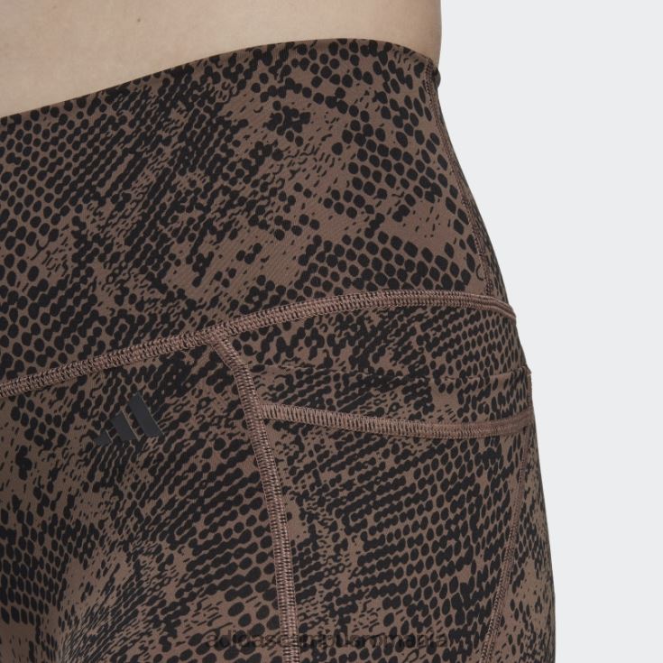 adidas campus romania optime stash buzunar antrenament animal print 7/8 jambiere pământ femei pământ/negru J266N217455