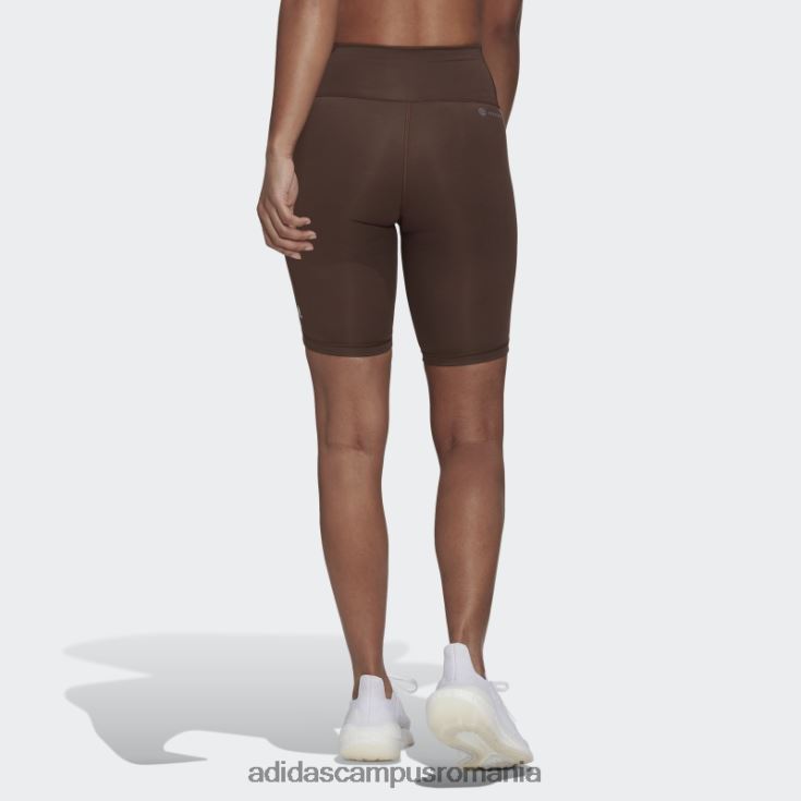 adidas campus romania optime trainicons 3 benzi biciclete leggings scurti maro femei maro/alb J266N23145
