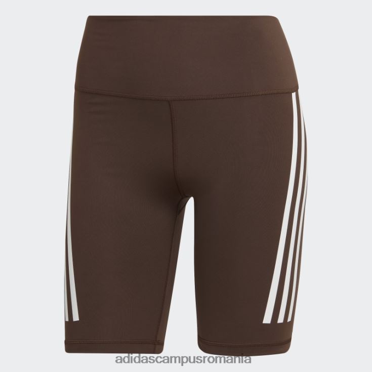 adidas campus romania optime trainicons 3 benzi biciclete leggings scurti maro femei maro/alb J266N23145