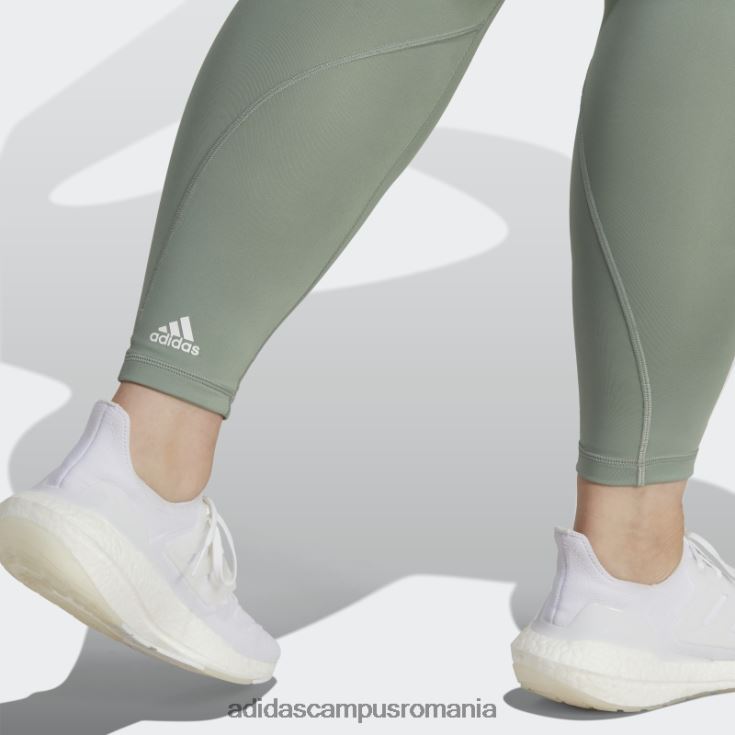 adidas campus romania optime trainicons 3 dungi 7/8 jambiere (plus marime) verde argintiu femei verde argintiu J266N29854