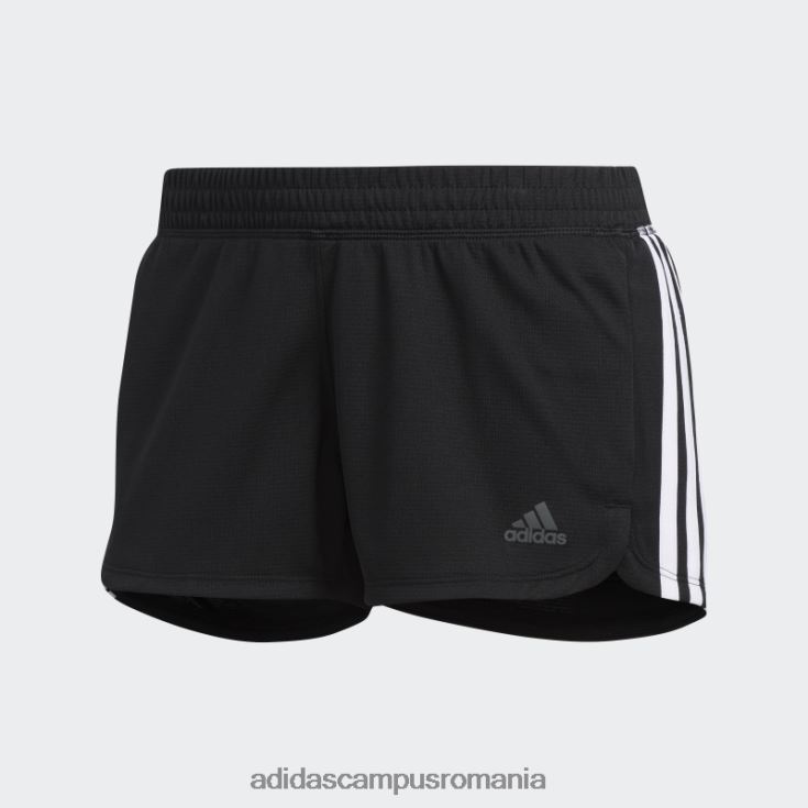 adidas campus romania pacer pantaloni scurți din tricot cu 3 dungi negru femei alb negru J266N216561