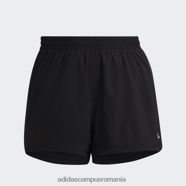 adidas campus romania pacer pantaloni scurți țesuți cu 3 dungi (plus mărime) negru femei alb negru J266N29038