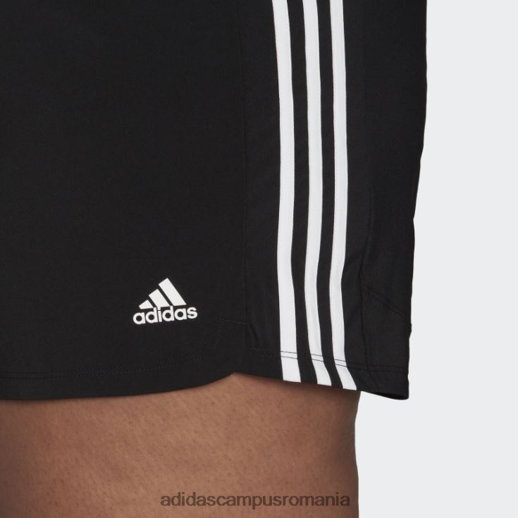 adidas campus romania pacer pantaloni scurți țesuți cu 3 dungi (plus mărime) negru femei alb negru J266N29038