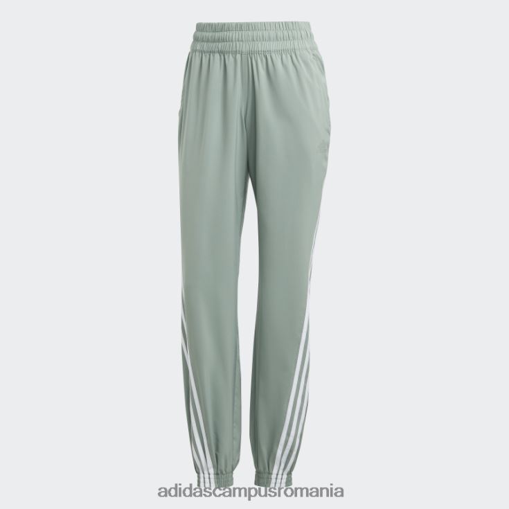 adidas campus romania pantaloni țesuți cu 3 dungi trainicons verde argintiu femei verde argintiu/alb J266N22492