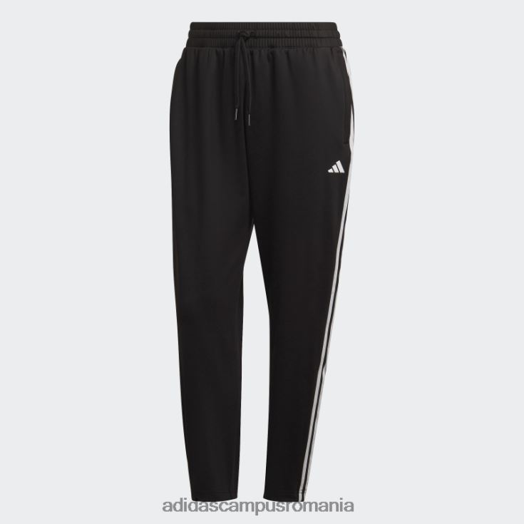 adidas campus romania pantaloni negri aeroready made4training tricot 7/8 cu 3 dungi femei alb negru J266N22578