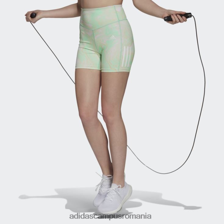 adidas campus romania pantaloni scurți adidas multicolor hiperglam aeroready pentru antrenament cu talie înaltă cu imprimeu marmură femei multicolor/mentă J266N23177